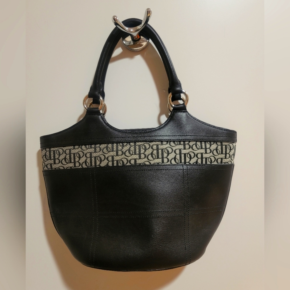 BOLZANO Bucket Bag, black leather gently used great condition - 14 ×9
